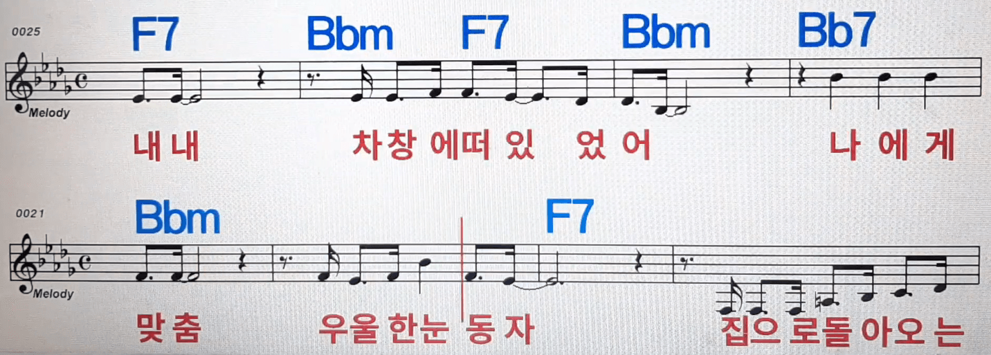 장보윤 안개비 악보