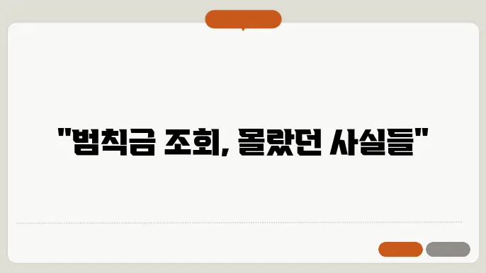 교통범칙금 조회