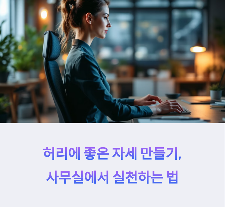 허리에 좋은 자세 만들기, 사무실에서 실천하는 법