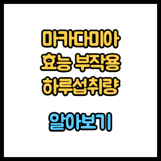 마카다미아 효능 부작용 하루 섭취량 확인 및 바로 구매하기