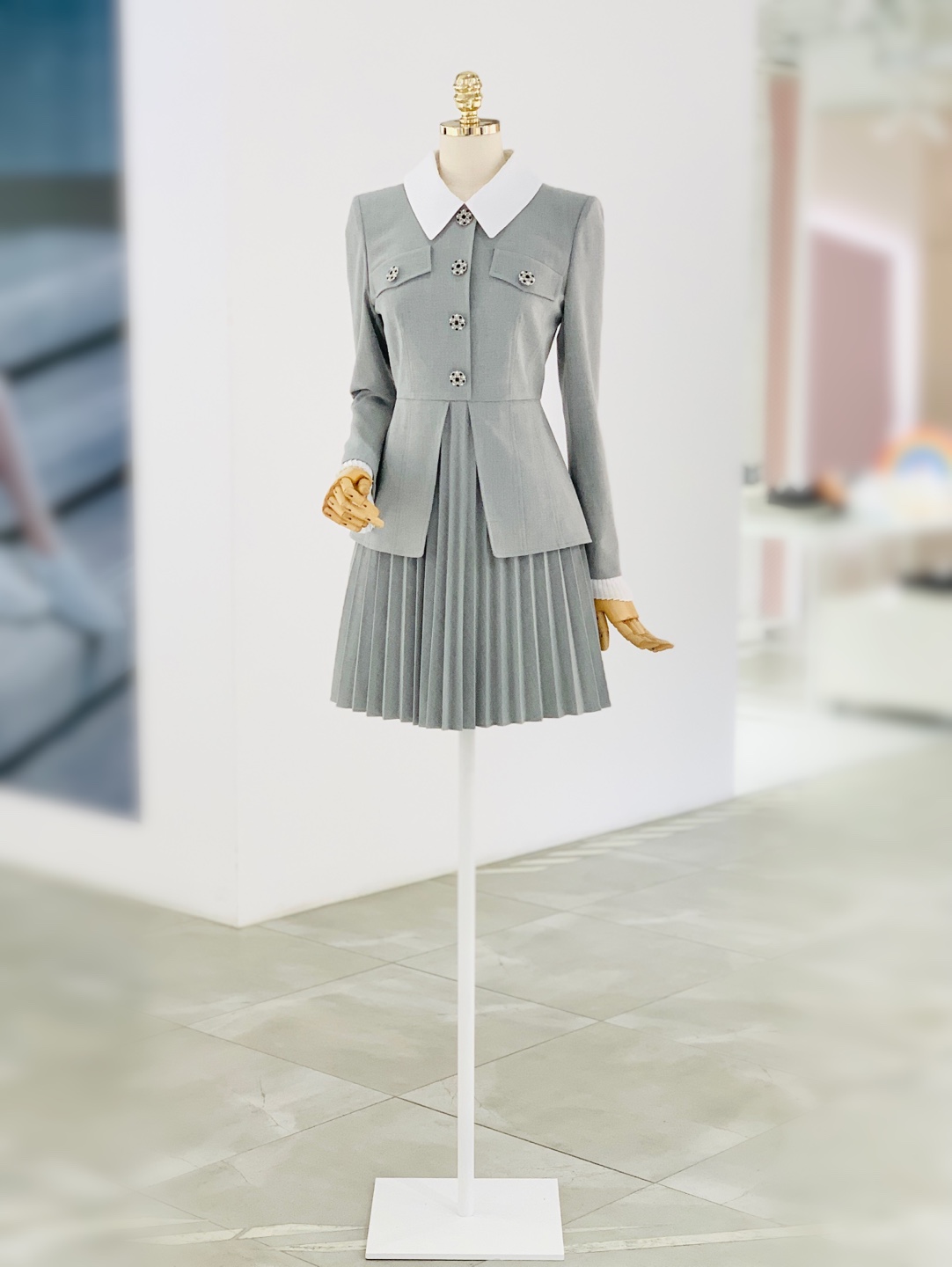 샤틴 아코디언 엣지원피스 S224S6616