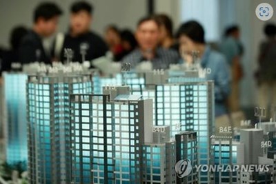 신축 아파트 분양중인 모델하우스 내부 모습