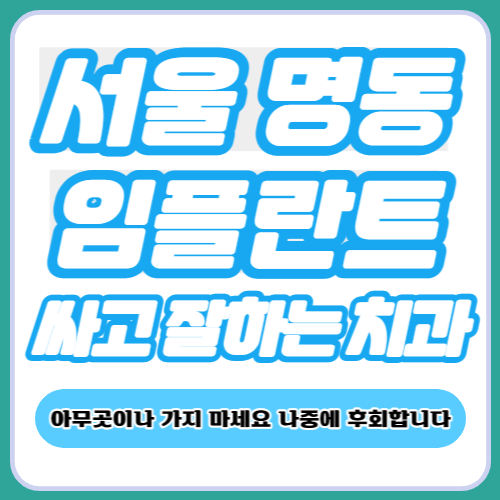 서울 명동 임플란트 치과 추천