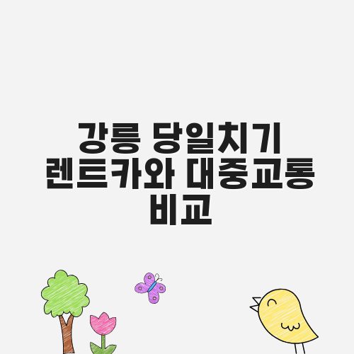 강릉 당일치기 렌트카와 대중교통 비교