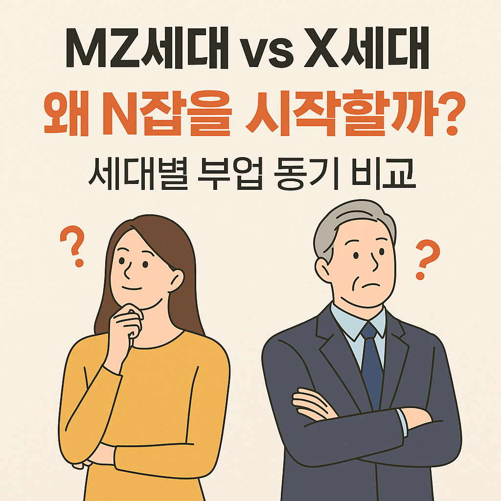 MZ세대 vs X세대, 왜 N잡을 시작할까? 세대별 부업 동기 비교