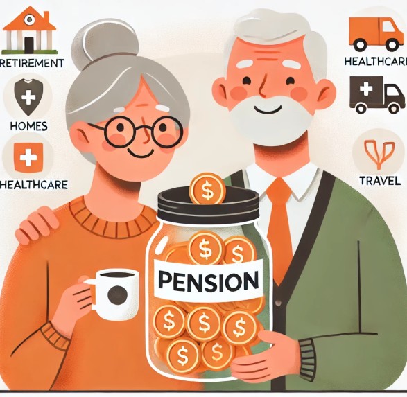 퇴직후에 여유있는 삶을 그린 그림