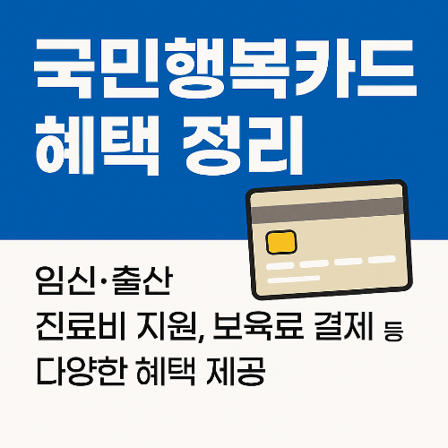 2025년 국민행복카드 혜택 정리 및 신청방법