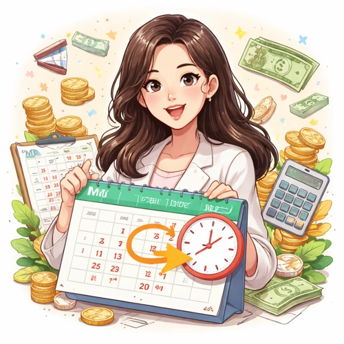 부가세 기한 연장 달력 일러스트