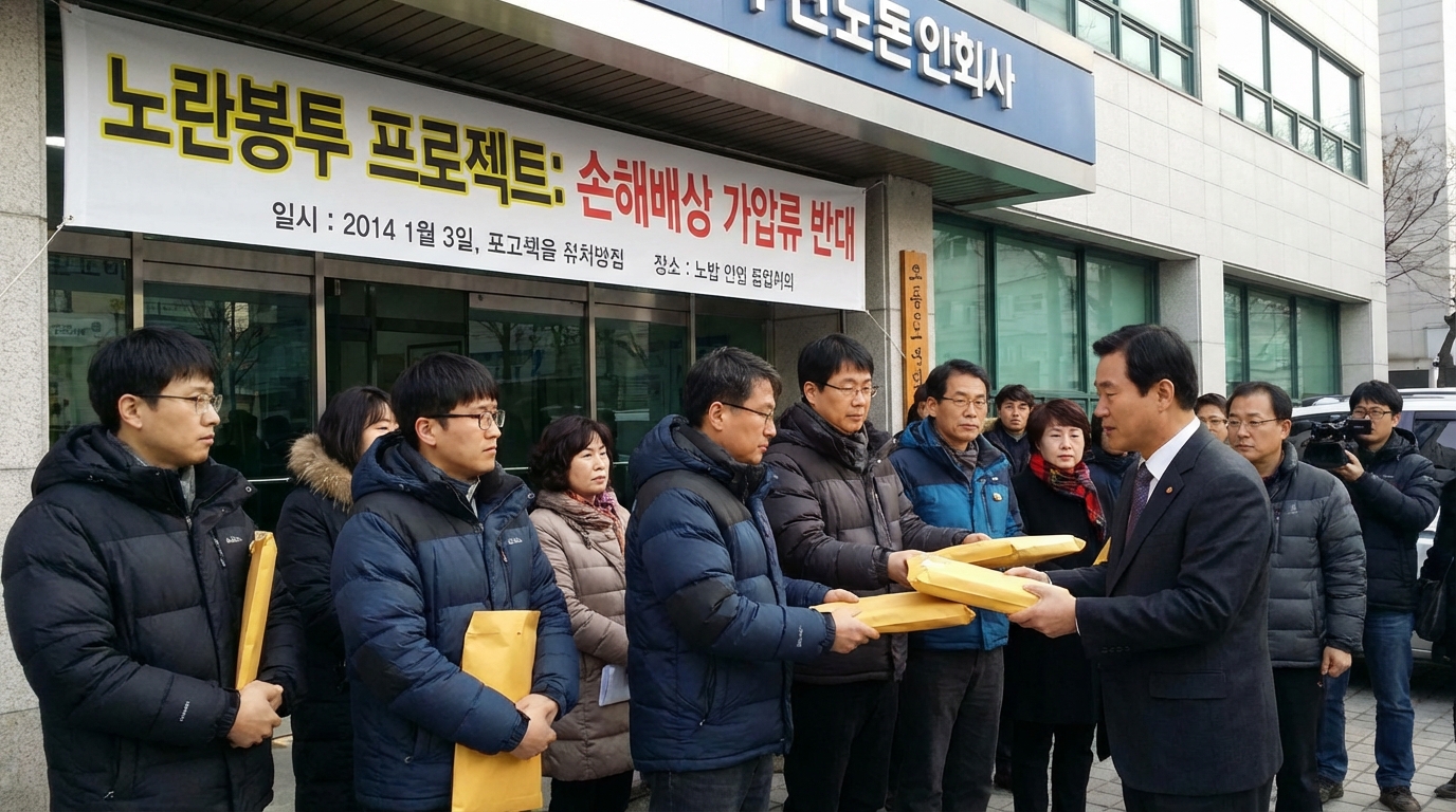 노란봉투법의 유래가 된 노란 봉투 성금 전달 모습