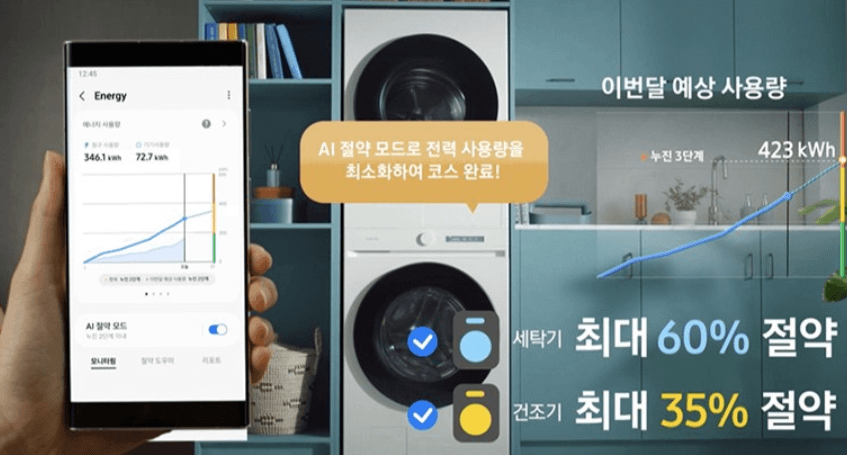  BESPOKE 그랑데 AI 원바디 에너지 효율 최대60% 절약 