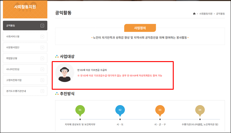 경기노인일자리-사회활동