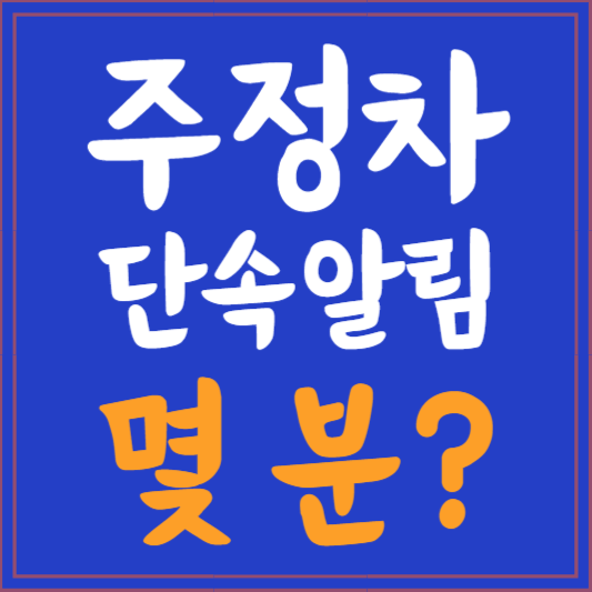주정차단속 문자알림 (단속 후 몇 분?)