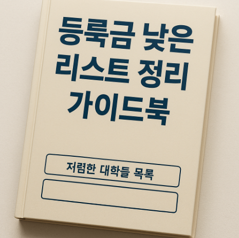 등록금 낮은 대학 리스트