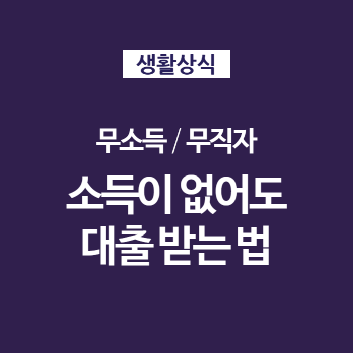 무소득 무직자 소득없어도 대출받는 방법