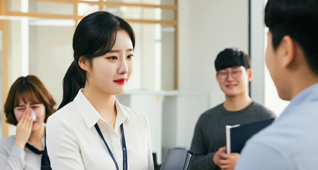 퇴사하면서 인사하는 여성