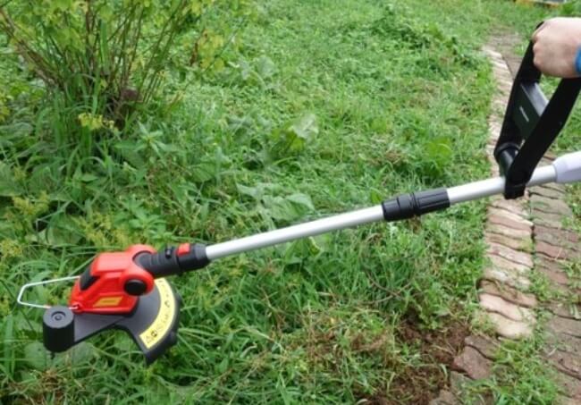 예초기를 사용한 정원 가꾸기