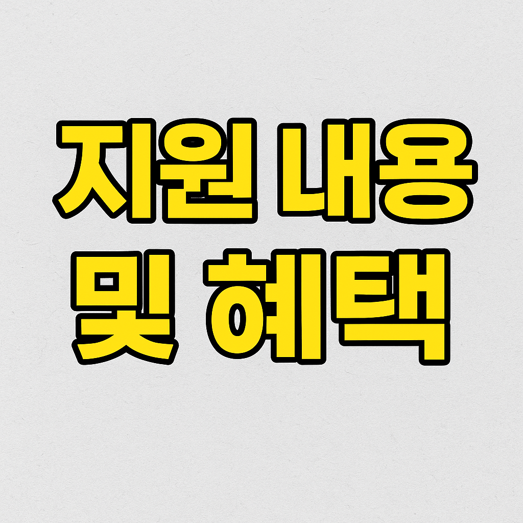 지원 내용 및 혜택