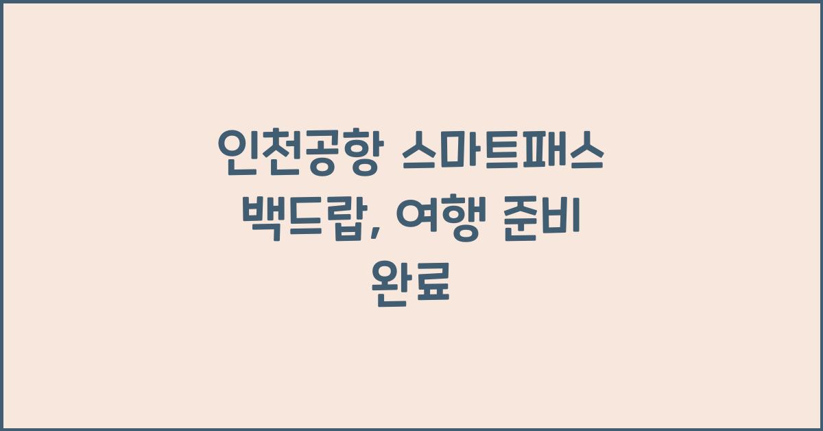 인천공항 스마트패스 백드랍