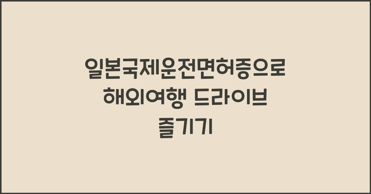 일본국제운전면허증
