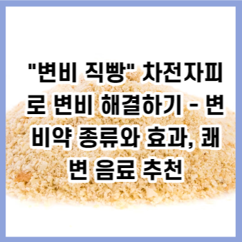 "변비 직빵" 차전자피로 변비 해결하기 - 변비약 종류와 효과, 쾌변 음료 추천