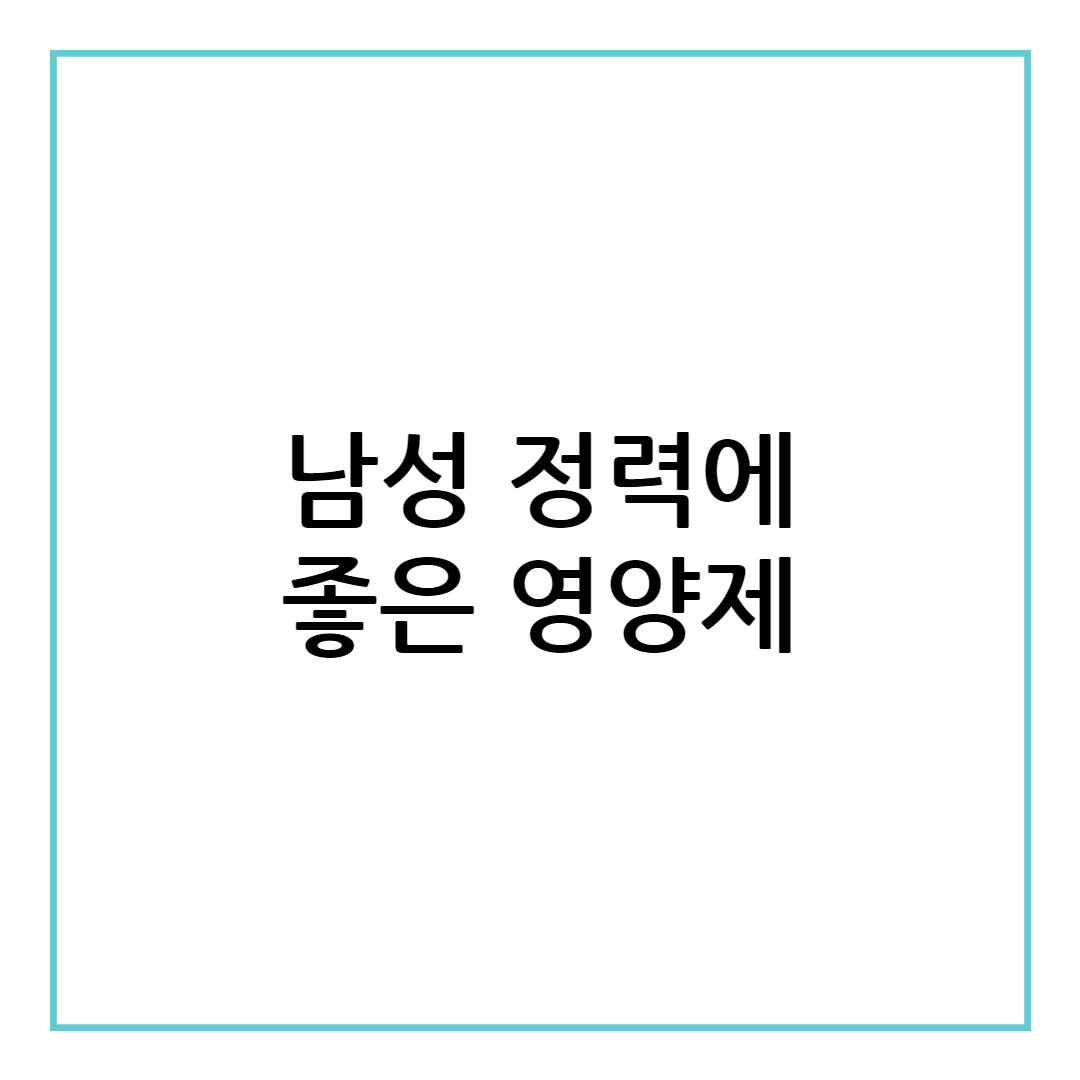 정력에 좋은 영양제