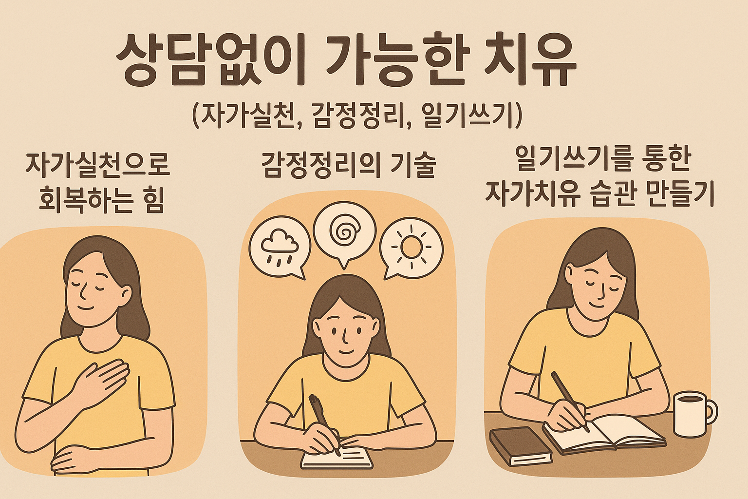 "상담 없이 가능한 치유"에 대한 이미지입니다.