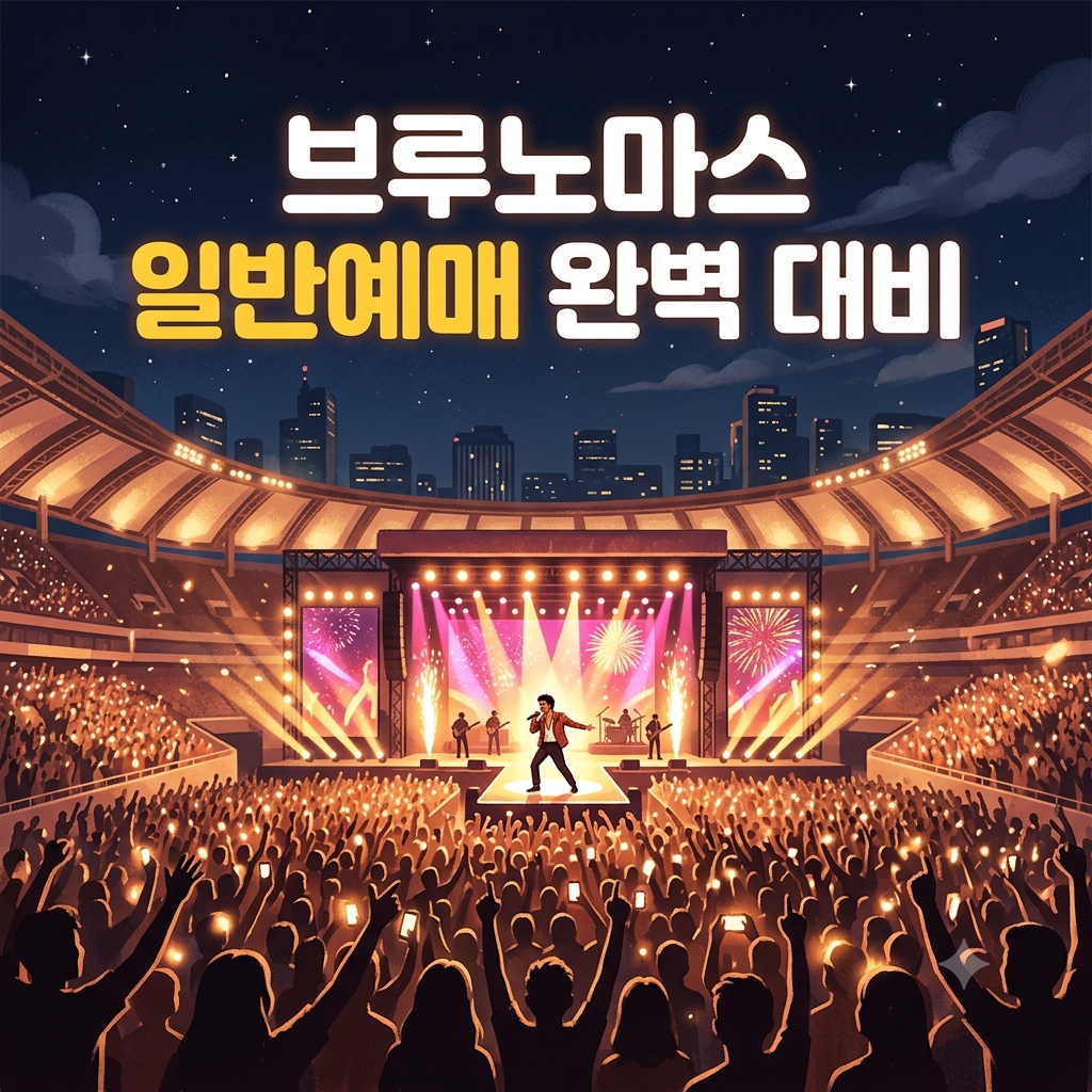부르노마스 고양종합운동장 내한공연콘서트 무대 일러스트