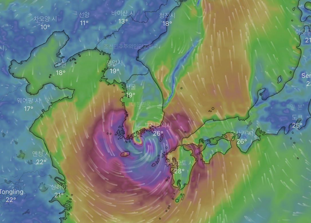 태풍 힌남노 경로