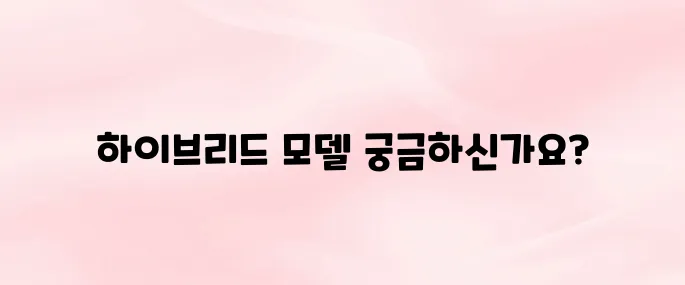 하이브리드 자동차 추천 모델 TOP5｜국산·수입차 인기 순위 비교