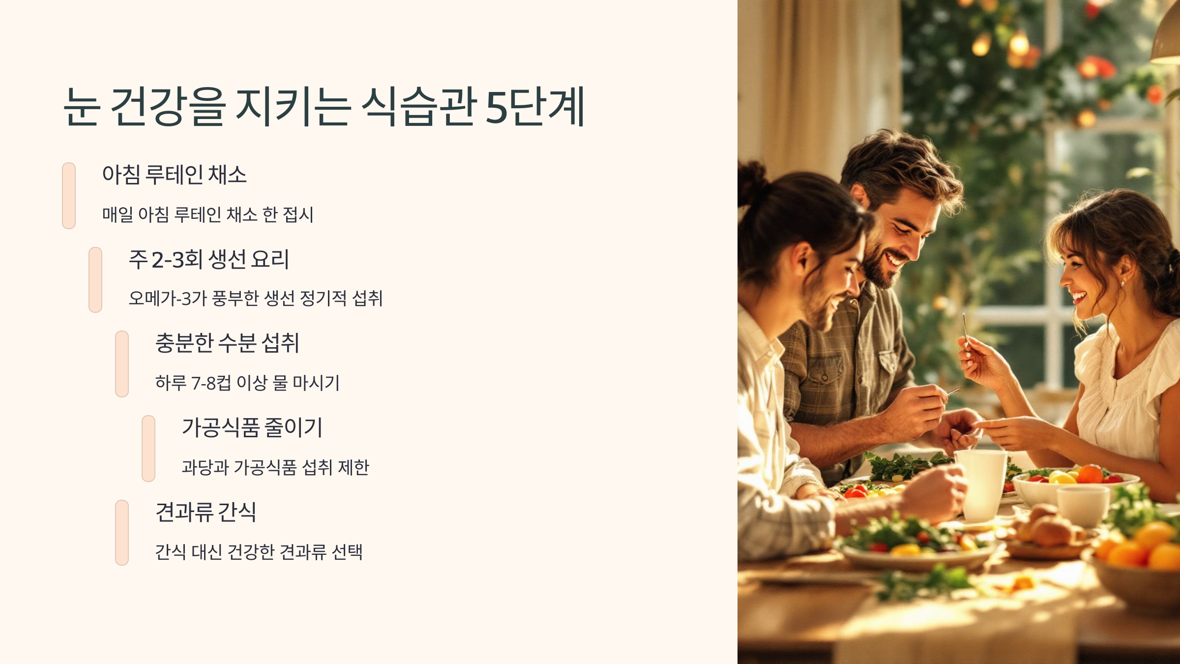 눈 건강을 지키는 식습관 5단계