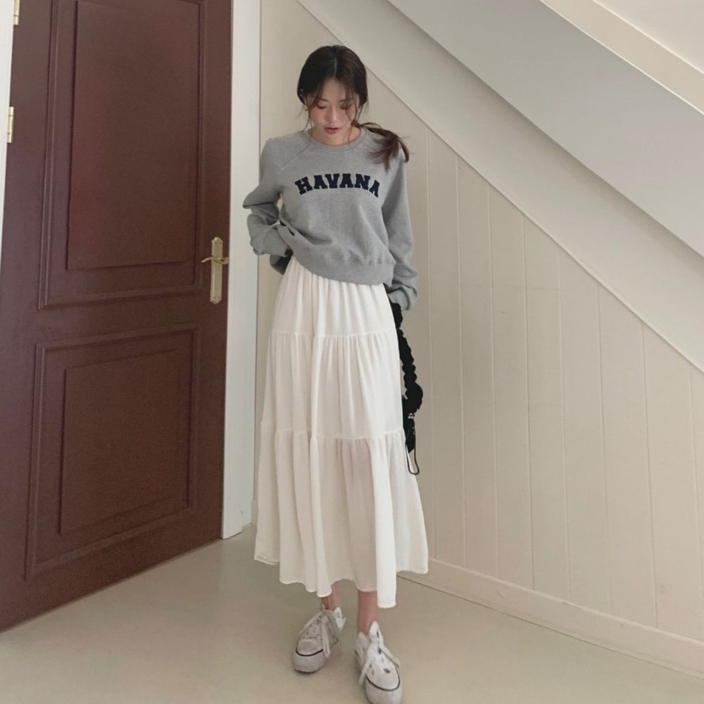 결혼식 하객룩 롱 스커트 플리츠스커트 가을스커트 가을치마