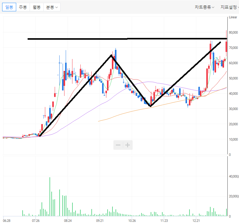신성델타테크 차트