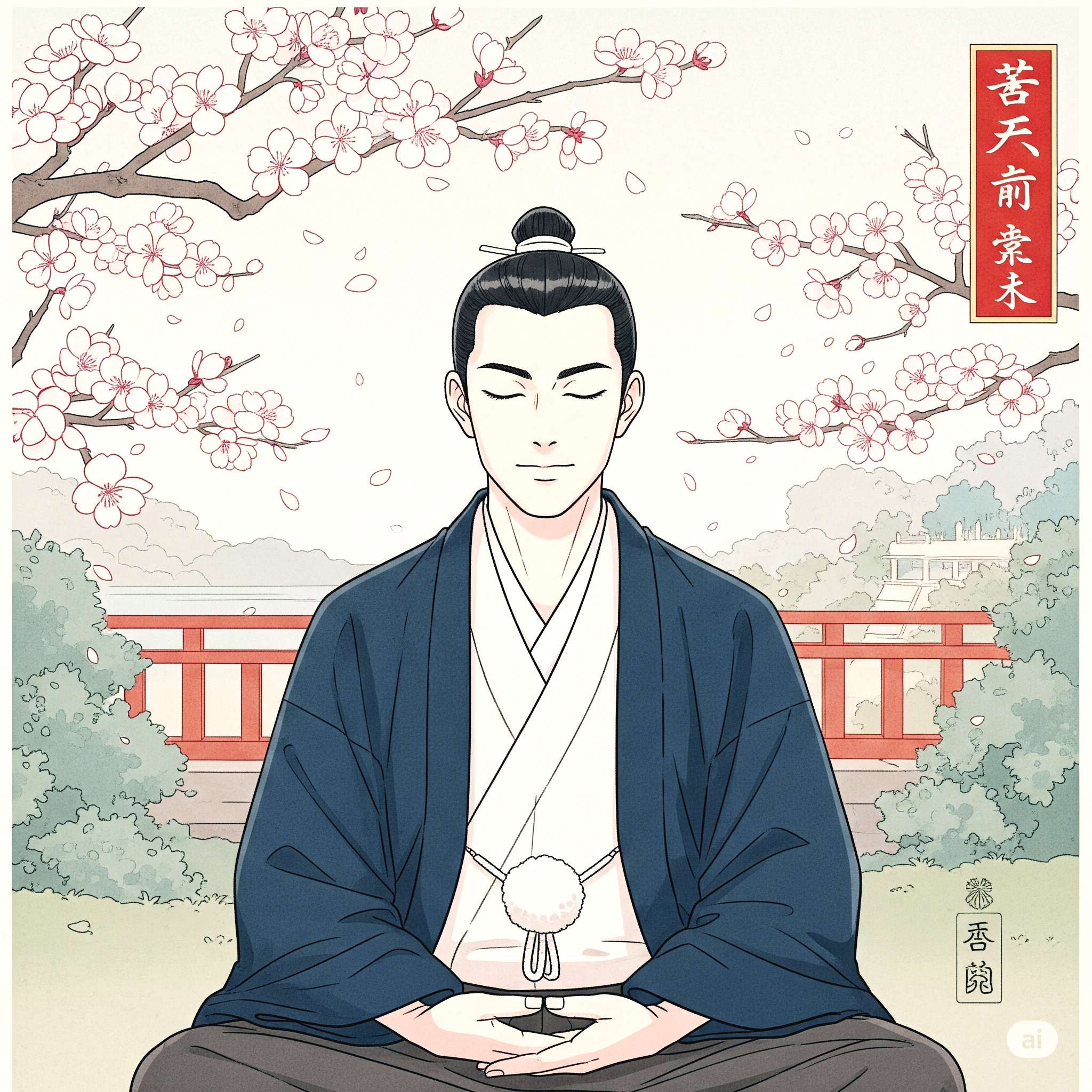 가만히 눈 감고 앉아서 생각하는 남자