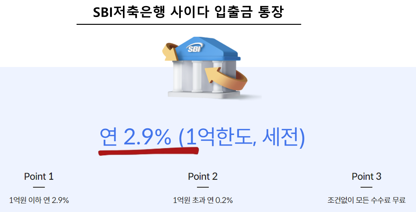SBI저축은행 사이다 입출금 통장
