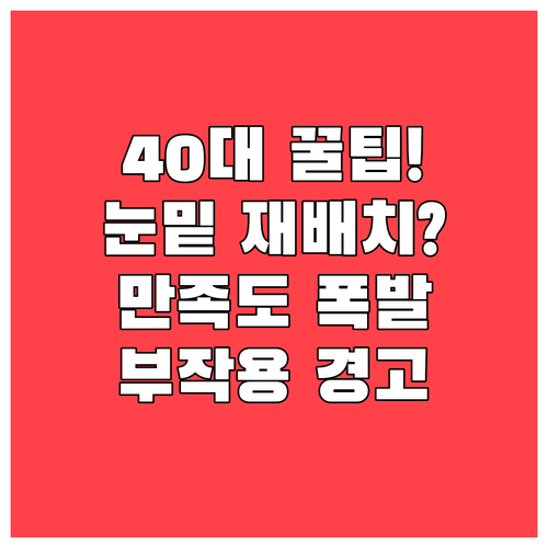40대 눈밑 재배치 수술 솔직한 만족..