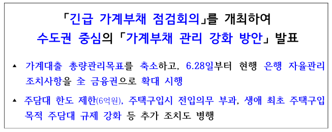 가계부채 관리 강화방안