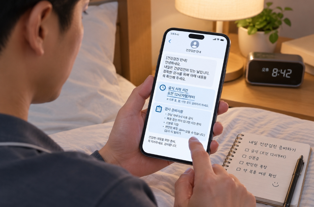 건강검진 전날 금식 시간과 검사 준비사항 확인