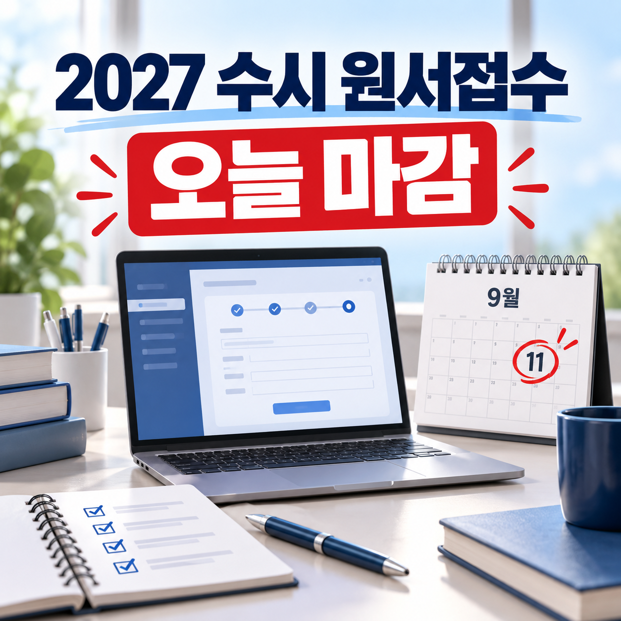 2027학년도 수시 원서접수 오늘 마감 - 대학별 마감시간과 접수 완료 확인법