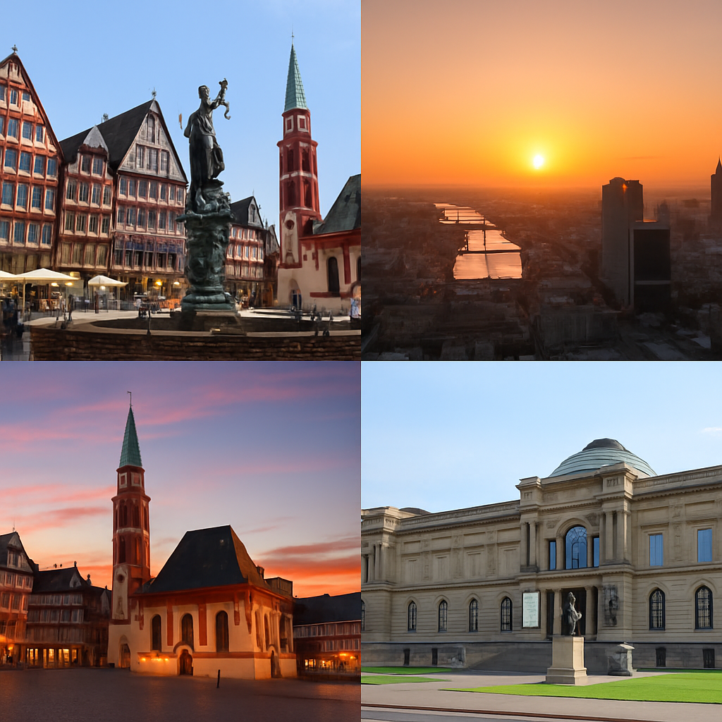 뢰머 광장&middot;마인 타워&middot;슈테델 미술관 하루 코스 , 붉은 노을과 예술의 도시를 걷다