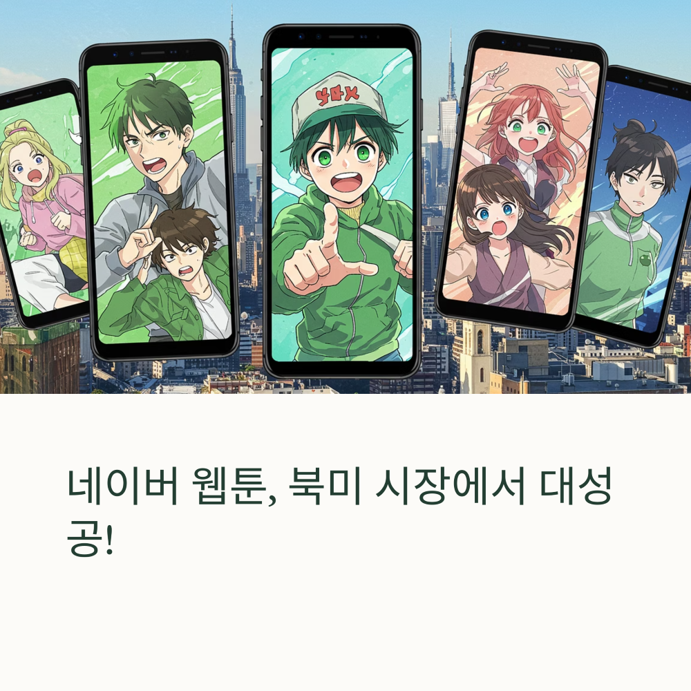 핸드폰속의 웹툰그림