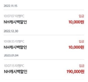 NH농협카드-캐시백내역