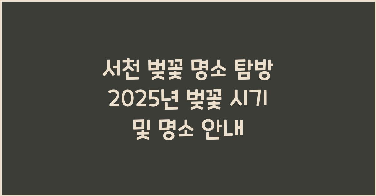 서천 벚꽃 명소