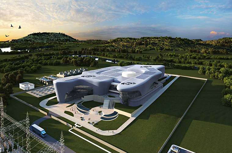 현대건설이 건설 예정인 오이스터 크릭에 도입 예정인 SMR-160 모델 조감도