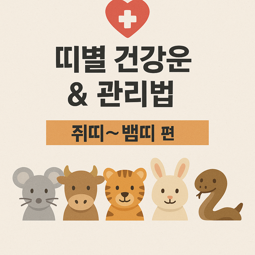 띠별 건강운 &amp; 관리법 &ndash; 쥐띠~뱀띠 편