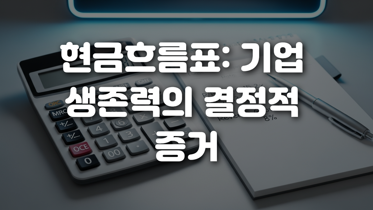 현금흐름표 기업 생존력의 결정적 증거