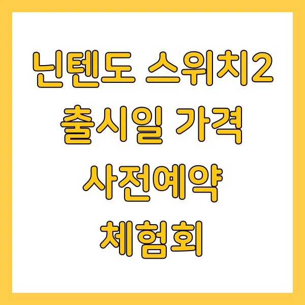 닌텐도 스위치2 출시일 가격 사전예약 체험회 정보 총정리