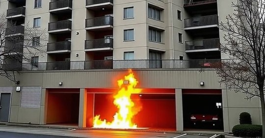 지상-1층-주차장에서-불이나-화염이-시뻘겋게-위로-피어오르는-모습