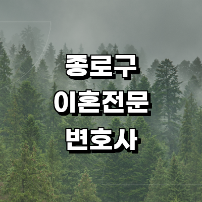 서울 종로구 이혼 변호사