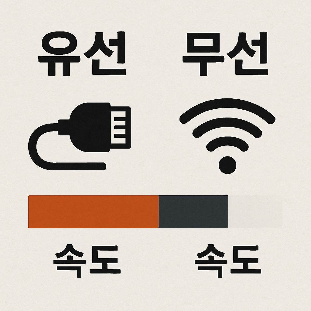 LAN, 와이파이 유선과 무선 속도 비교