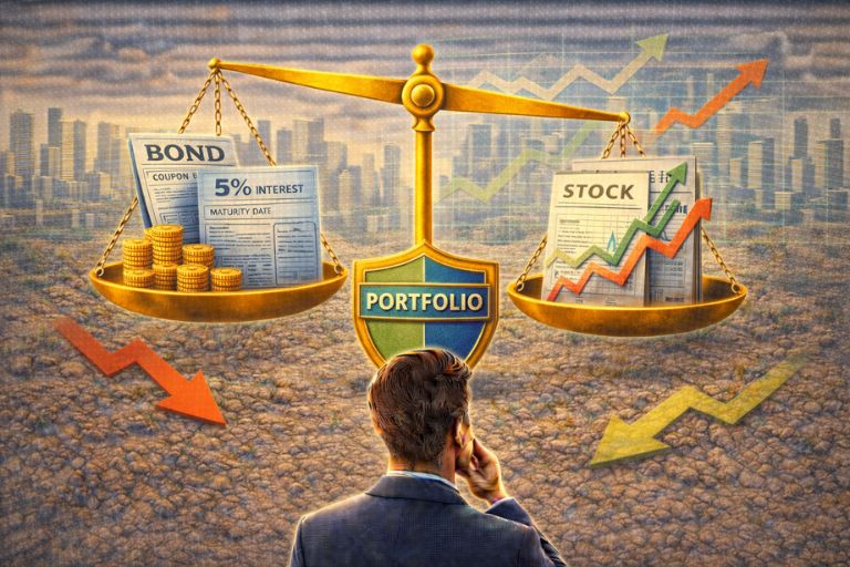 주식과 채권의 포트폴리오 구성 관련 이미지